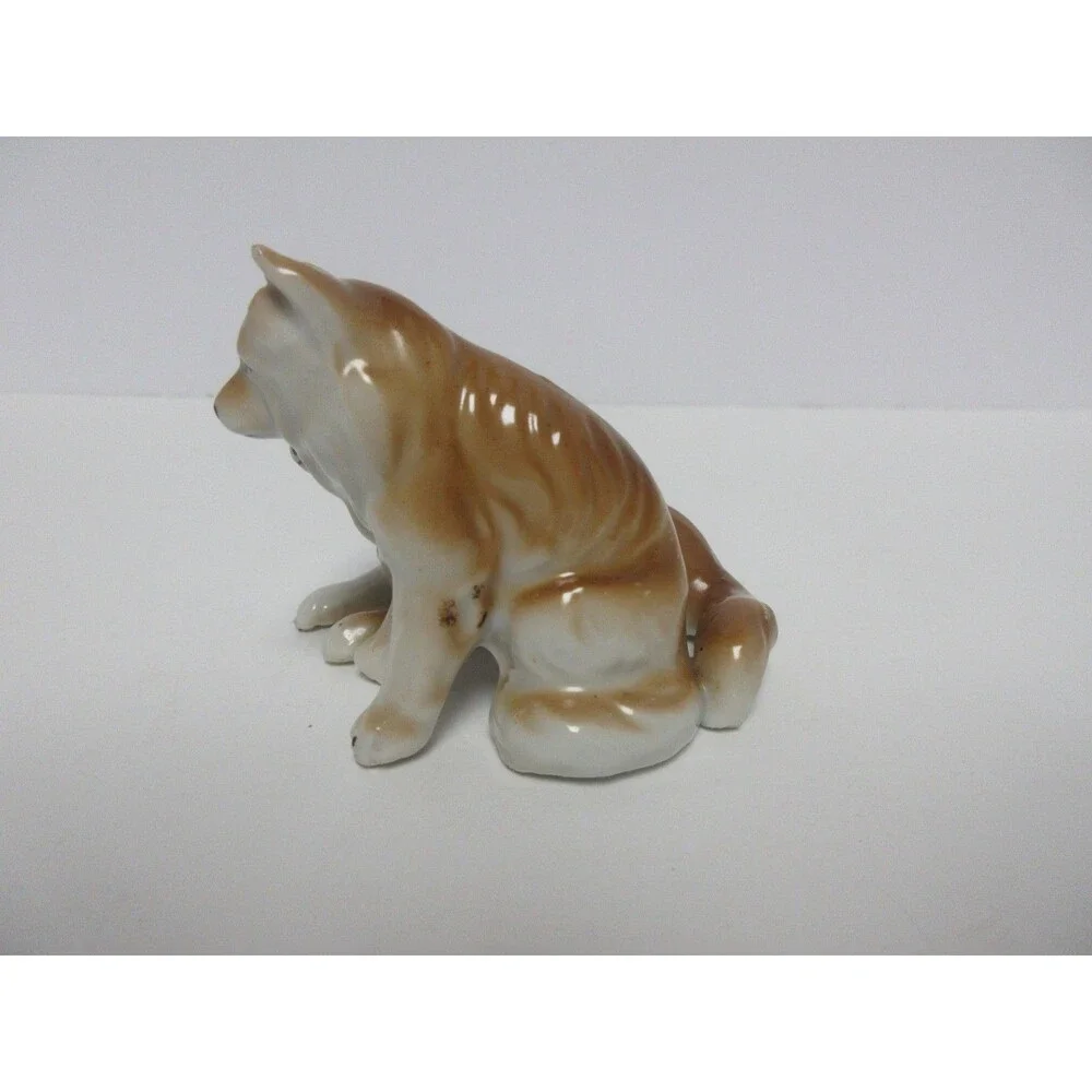 Vintage Wolves German Shepherd Dogs Figurines Japan Porcelain